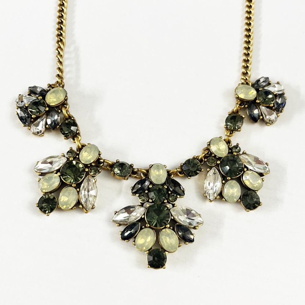 J. Crew Light Green Crystal Statement Necklace